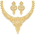 Mansiyaorange Party Collection Jewellery Neckalce Sets for Women (One Gram Golden)