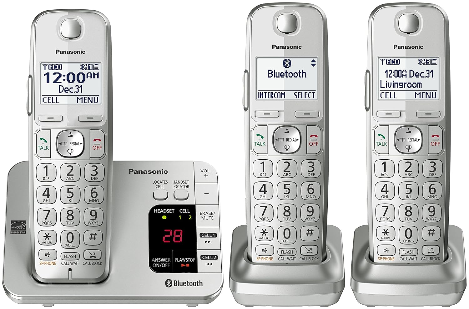 Panasonic KX-TGE463S Link2Cell Bluetooth Cordless Phone with Answering  Machine- 3 Handsets: Amazon.com.au: Electronics