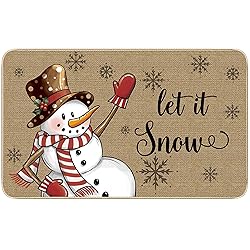 TREWAVE Christmas Doormat Snowman Let it Snow