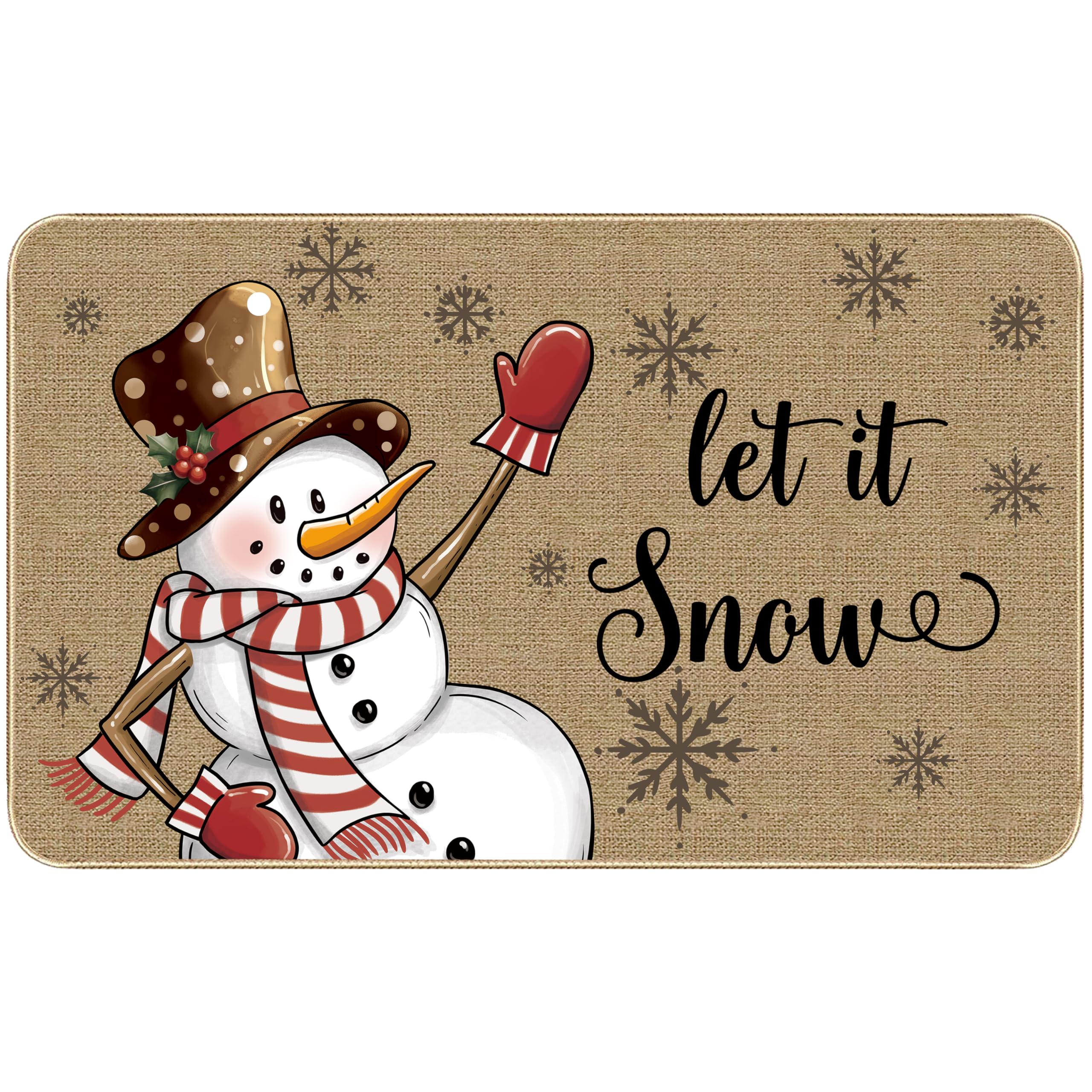 TREWAVE Christmas Doormat Snowman Let it Snow