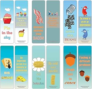 Creanoso Funny Food Idioms Bookmarks Series I (30-Pack) – Stocking Stuffers Gift for Chefs, Cooks, Food Lovers, Men, Women, Adults – Book Reading Rewards Incentives – Employee Giveaways – Page Clip