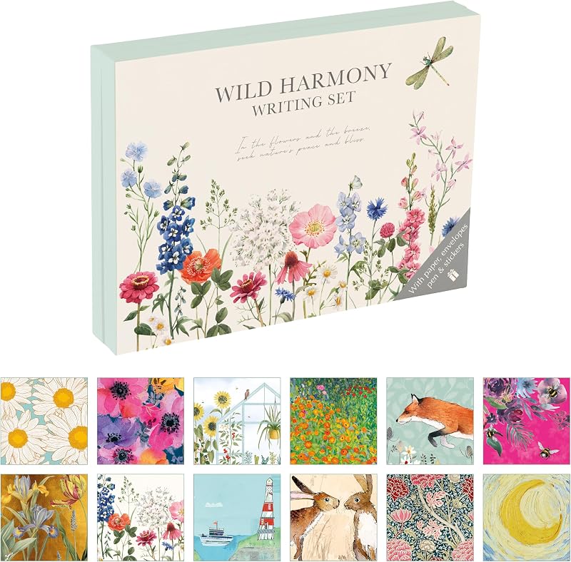 TGSC Wild Harmony Gifted Stationery Set with Gold Pen, 32 A5 Sheets & 16