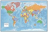 Swiftmaps World Premier Wall Map Poster Mural 24h x