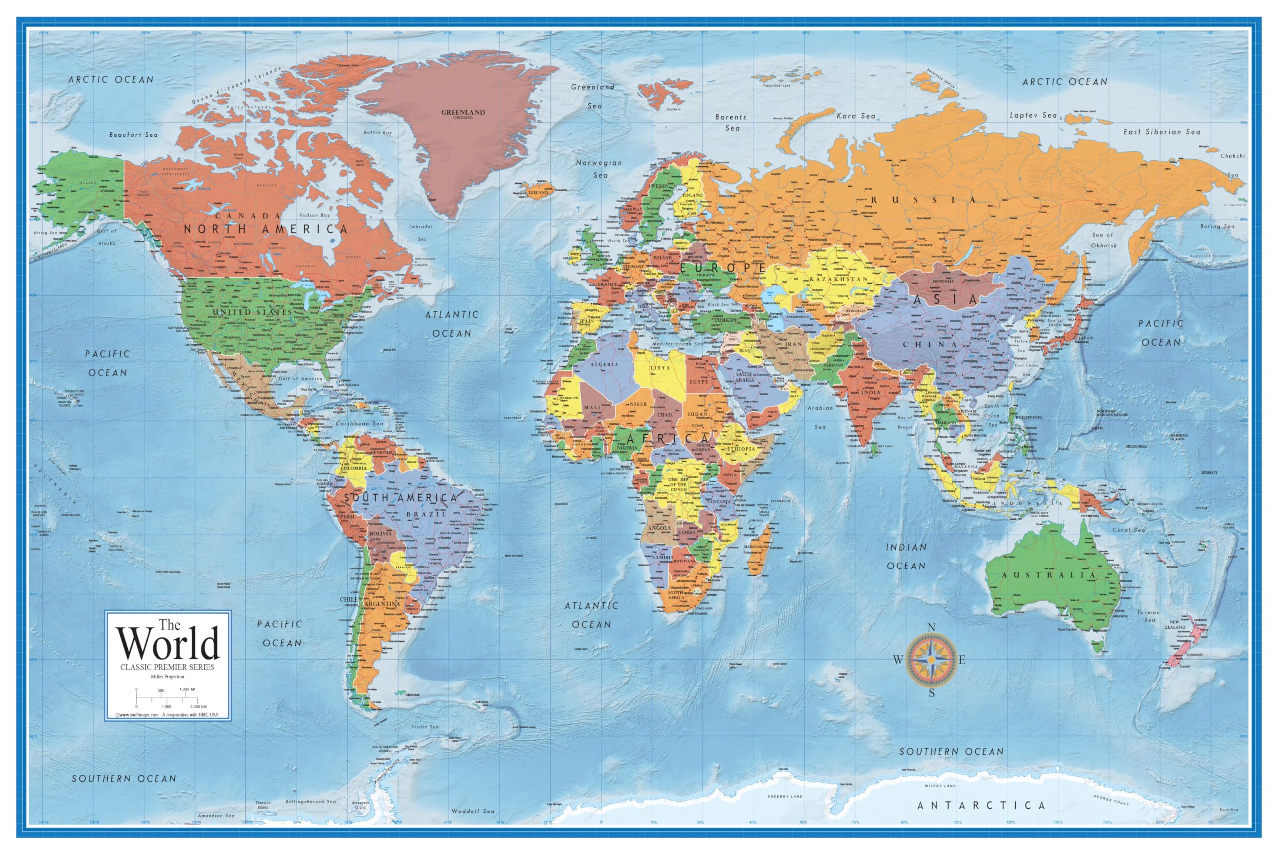Photo 1 of 24x36 World Classic Premier Wall Map Poster (Laminated)