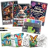 CKMOREL 3Pcs Adult Coloring Book for Women Relaxation, Spiral Bound Adult Coloring Books for Women with 36 Markers, 36 Dual Tip Colors Markers, Mindfulness Gifts - 72 Patterns