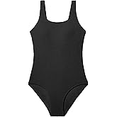 TyeSmo Girls Swimsuit Ribbed One Piece Swimsuits Solid Color Bathing Suit for Girls Full Lined Adjustable Straps Pad Swimwear