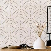 STENCILOGY&reg; / KARASU - 23.6" x 39.4" XL Wall Stencil, Vintage Sashiko Stencil, Large Allover Wall Stencils for Painting, Large Ethnic Geometric Wall Stencil