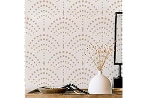 STENCILOGY® / KARASU - 23.6" x 39.4" XL Wall Stencil, Vintage Sashiko Stencil, Large Allover Wall Stencils for Painting, Large Ethnic Geometric Wall Stencil