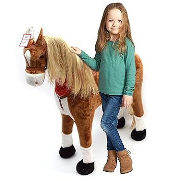 XXL Plüschpferd 105cm - Elsa, das riesige Reitpferd für Kinder, ein tolles Stehpferd Spiel-pferde XXL Pferd zum Draufsitzen i