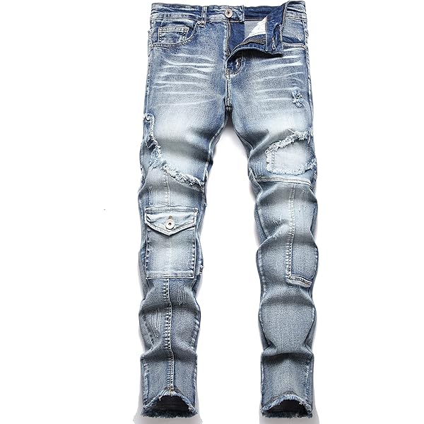 ◆XTONZ◆ XP185 X DESTROYED DENIM PANTS BLUE Amazon.com: XYGJZ Men's Ripped Jeans Distressed Slim Fit