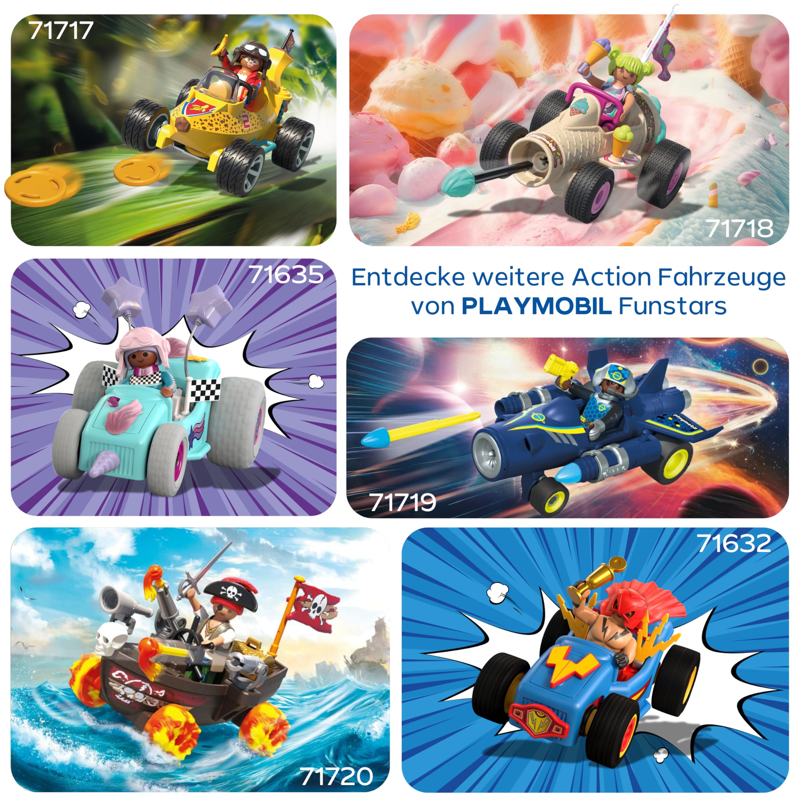 PLAYMOBIL | Fun Stars | Rasende Eistüte | Spielzeug ab 4 Jahren | Geschenk für Kinder | Spielzeug Auto | Mit Schießfunktion | 71717 5
