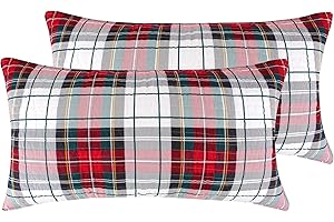 Levtex Home - Spencer Plaid Quilted King Sham (36x20in.) - Christmas Tartan Plaid - Red, Green, White, Blue, Gold - No Insert - Set of 2