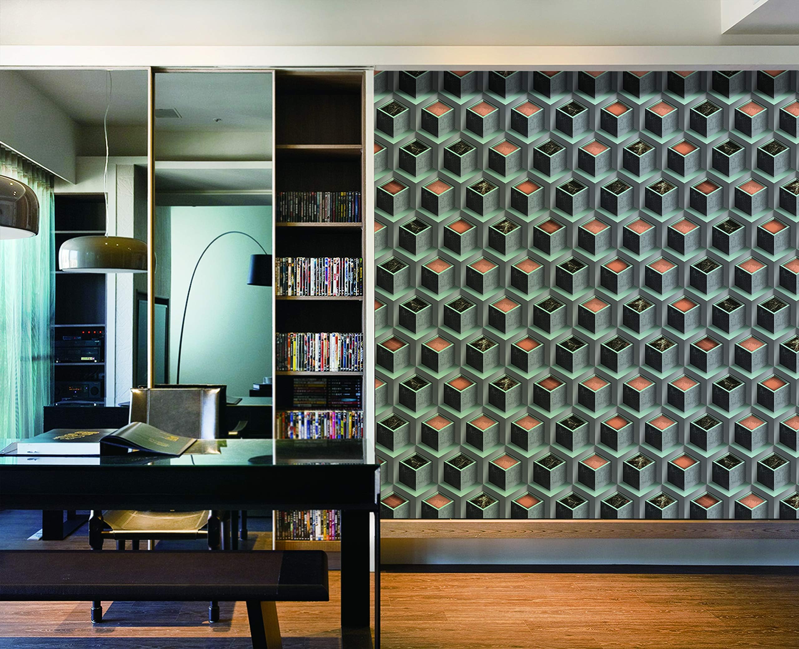 Eurotex Paper-backed Vinyl Self-adhesive 3D Designer Wallpaper, 53 x 1000 cm