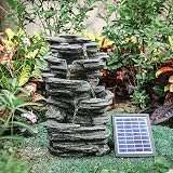 BTGGG Solar Powered Water Feature Self Containing Garden Fountain LED Light view 1