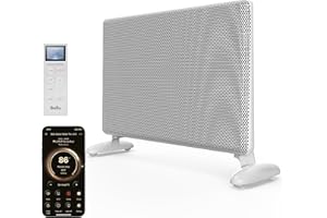 Ballu Mica Infrared Panel Space Heater for Large Room,Smart Quiet Heater with Programmable Thermostat,WiFi App Control,Inverter Energy Efficient for Indoor Use,Compatible with Alexa,White