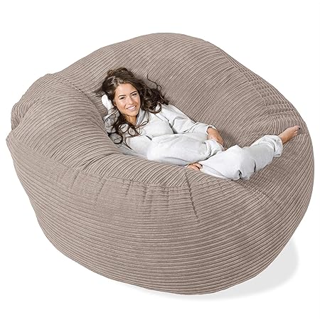 Lounge Pug®, 'Mega-Mammoth' Sofa Sitzsack XXL, Schlafsofa, Cord Nerzfarben