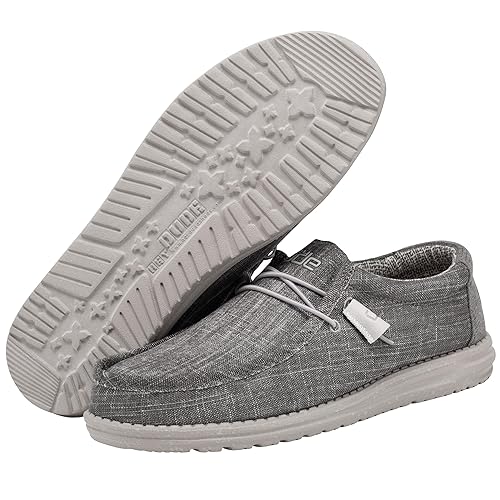 Hey Dude Men's Wally Recycled Leather Carbon Size Menâ€™s