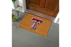 Team Sports America NCAA Texas Tech University Natural Coir Doormat | Official Full Color Team Logo | 28 x 16 Inches | Non Slip Back | Front Door Welcome Floor Mats | Indoor Outdoor Entrance Rug
