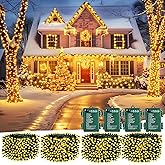 Brightown Christmas Lights Battery Operated, 4 Pack Total 66 FT 200 LED Battery Powered Fairy Lights with Timer,8 Mode, Waterproof Christmas String Lights for Outdoor Indoor Bedroom Outside,Warm White