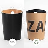 Kazai Bennet Design Paper Bin Black Wood Veneer Office Waste Basket view 7
