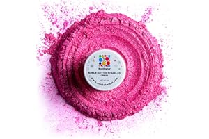 Blacksherbet Cerise Pink Edible Glitter for Drinks 5 Grams | KOSHER Certified | Drink Glitter and Dust for Cakes, Strawberries, Cocktail Glitter, Wine, Champagne, Cupcakes, 100% Edible, Food Grade & Coloring