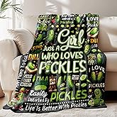 Pickle Gifts Blanket for Girls Kids - Just a Girl Who Loves Pickles - Funny Dill Pickle Chips Food Plush Comfy Soft Fleece Throws Sheet Quilt 50"x40" Decor for Couch Bedding Sofa Birthday Decorations