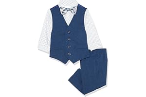 Van Heusen Baby-Boys 4-Piece Formal Dress Up Vest Set, Vest, Pants, Collared Dress Shirt, and Tie