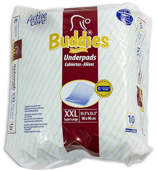 Amazon.com : Extra Large Chux Pads 36 x 36 Disposable - Overnight Incontinence Waterproof Underpad for Seniors, Adult, Child, or Pets by Buddies : Baby