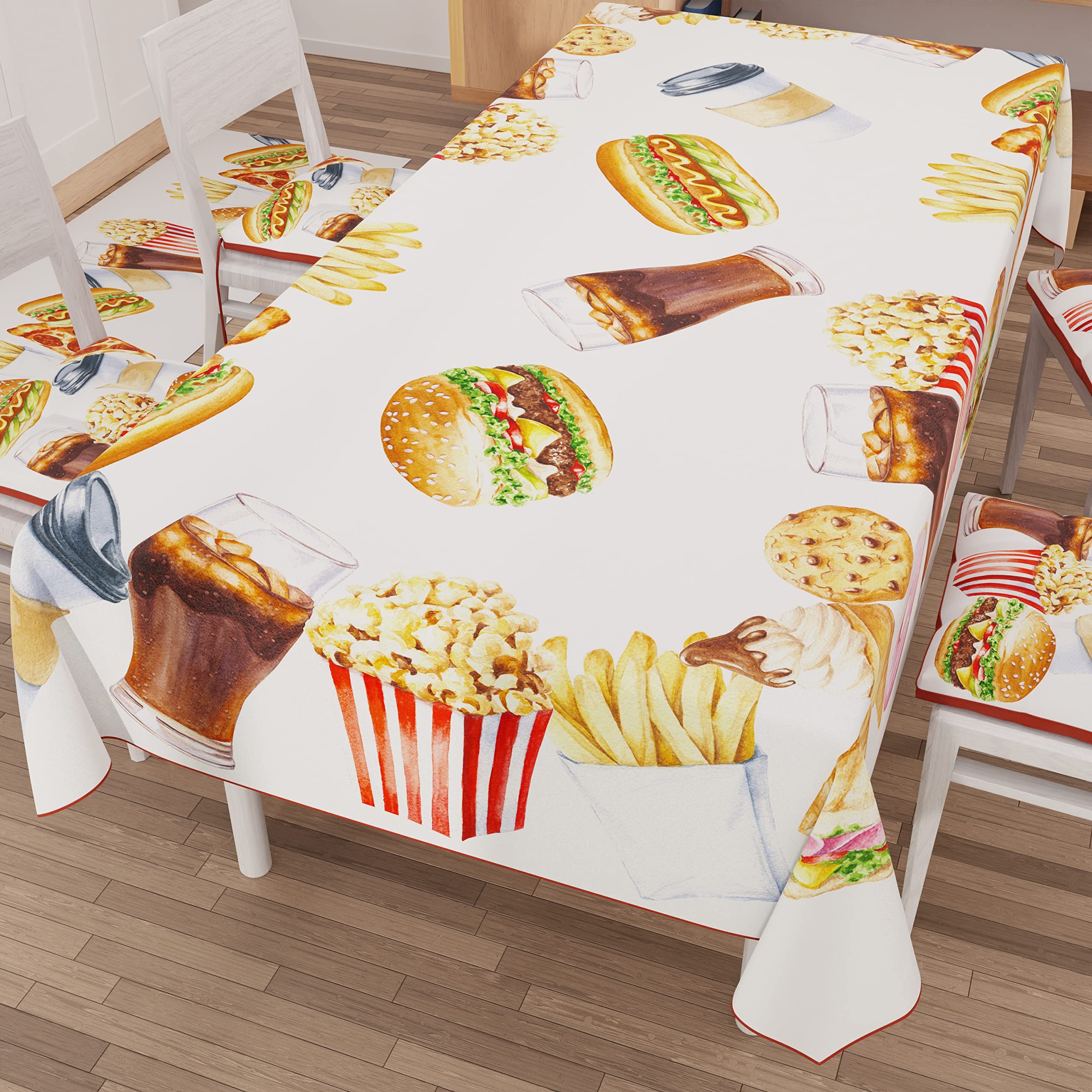 PETTI Artigiani Italiani - Rectangular Tablecloth for Parties and Birthdays for Children Kitchen Table Cover Party Design 06 X12 Seats (140 x 240 cm) 100% Made in Italy