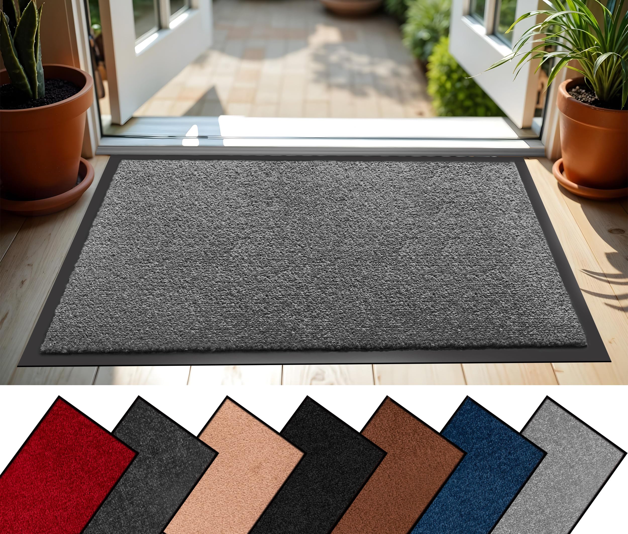 BLADO Door Mats Indoor & Outdoor - Non Slip Heavy Duty Rubber Back Door Mat Washable Dirt Trapper for Entrance, Kitchen Offices Floor Mat