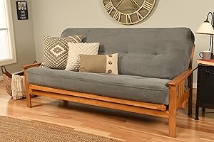 Kodiak Furniture Monterey Futon with Fabric Mattress in Butternut/Marmont Blue