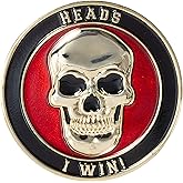 Heads Or Tails I Win You Lose Skull Challenge Coin
