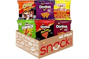 Frito Lay Fiery Mix Variety Pack, Hot & Spicy Snacks Single Serve Bags, (Pack of 40), Flamin' Hot Cheetos, Doritos, Chester's Hot Fries