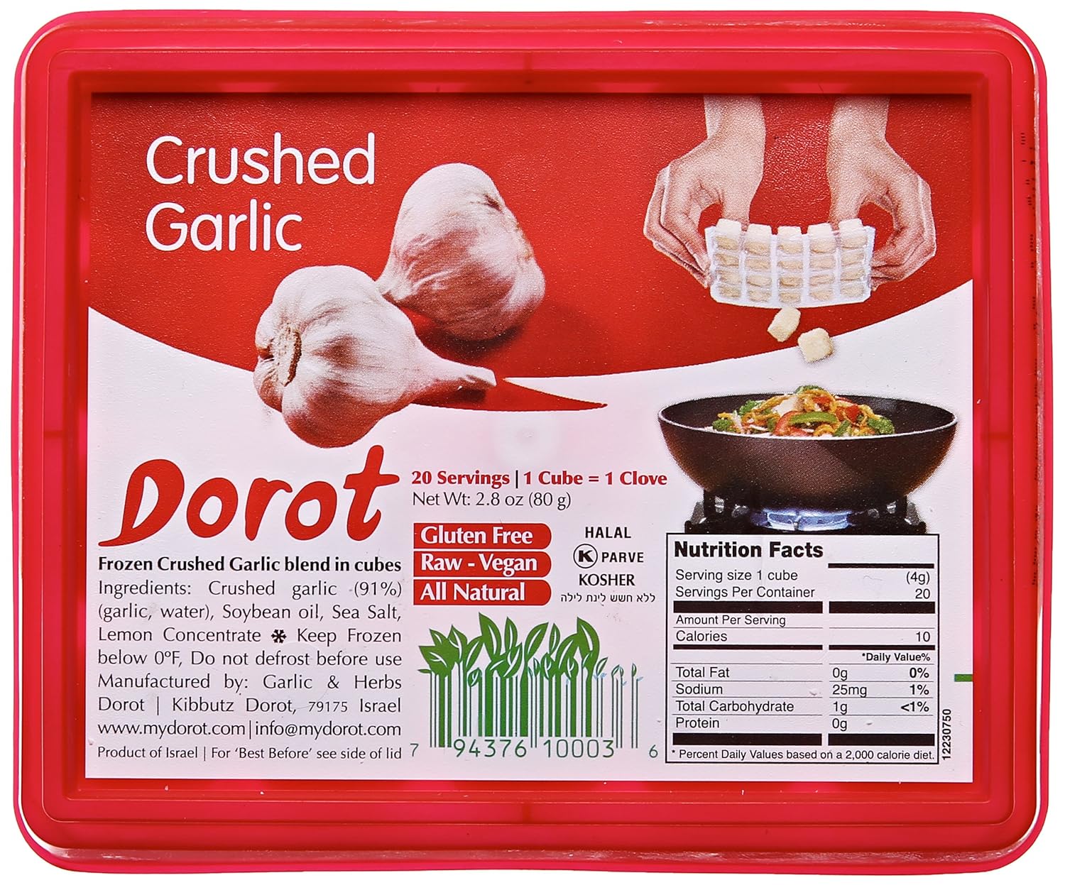 Dorot, Crushed Garlic, 2.8 oz (Frozen) Grocery & Gourmet Food