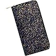 KUKOO Glitter Wallet for Women Shiny Long Phone Clutch Purse Ladies Card Holder