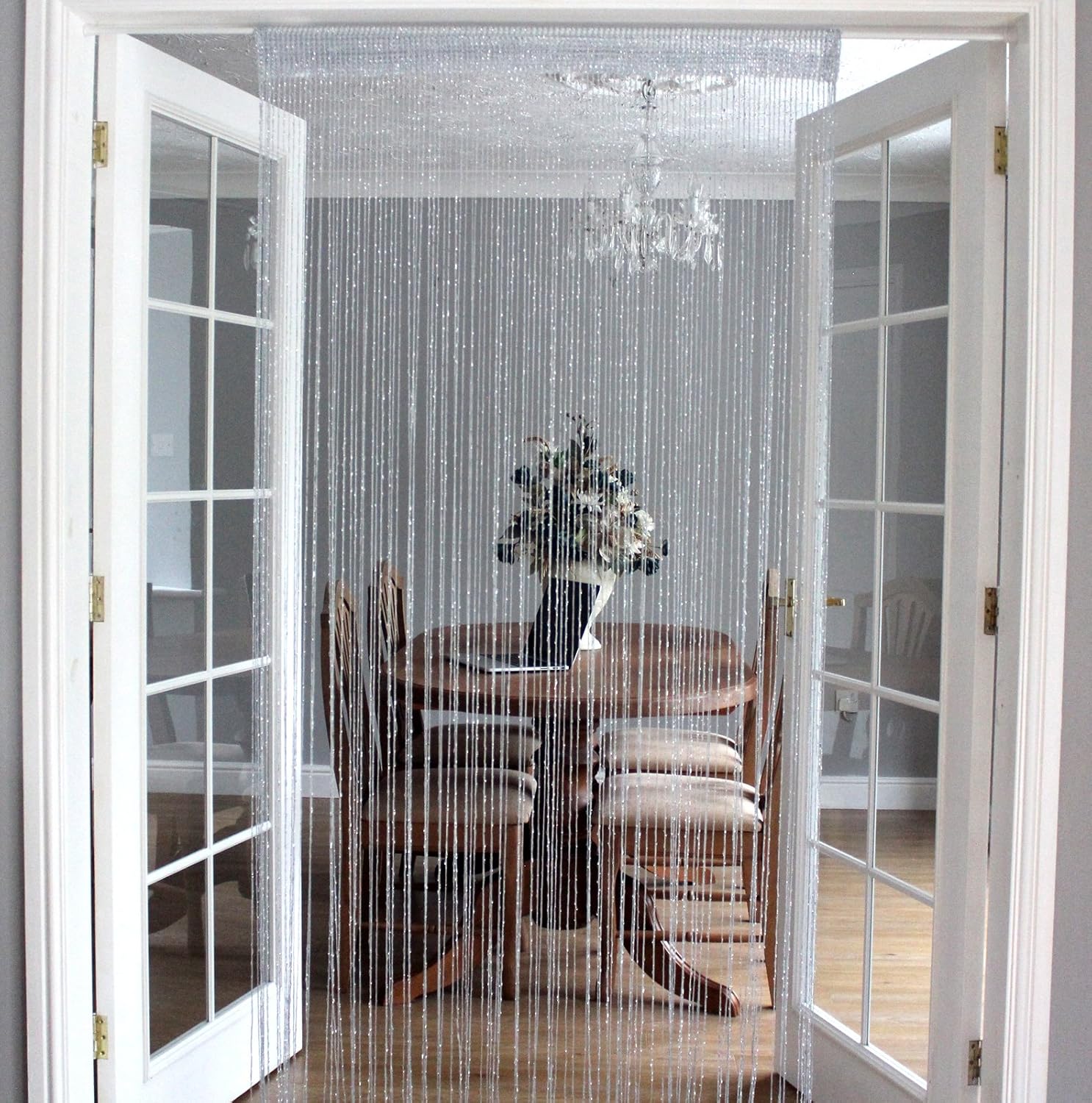 HWI Cortina con purpurina para ventanas, habitaciones, divisor de