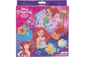 Perler Disney's The Little Mermaid Fused Bead Craft Activity Kit, Includes 9 Patterns, Finished Project Sizes Vary, Multicolor 2003 Pieces