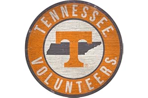 GameDay Novelties Tennessee 12In Circle with State and Team Logo Wood Sign, orange