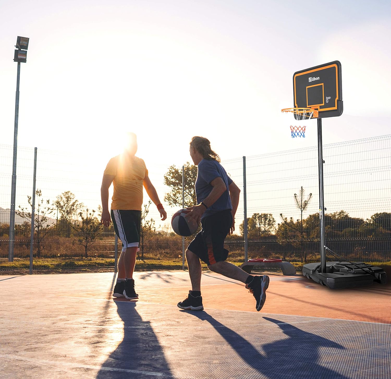 Ubon Basketball Hoop Outdoor Portable Basketball Goal with 44 Inch Backboard for Adults Black : Sports & Outdoors