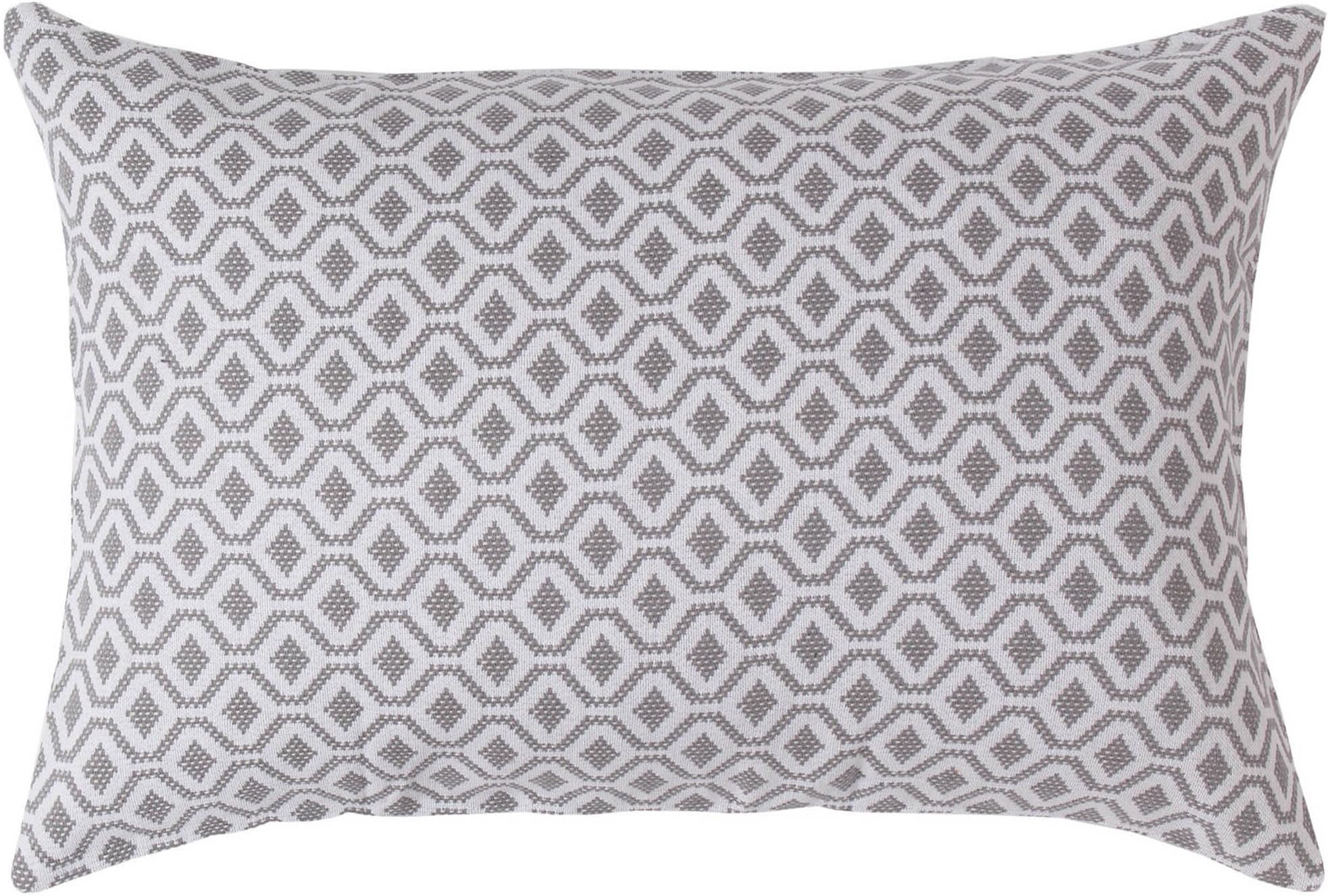 URBANARA Viana cushion cover - 100% cotton - grey/white, rectangular 40x60 cm