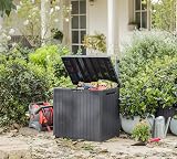 Keter 113L Outdoor Garden Storage Box Grey Wood Effect | All Weather Resistant view 3