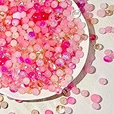 DAHI 550pcs Glass Beads 8mm Round Crystal Bead Bulk Pink Glass Beads for Jewelry Making Bracelets Necklaces Earrings (Pink)