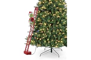 Mr. Christmas 43" Animated Ladder Climbing Grinch Christmas Decoration with LED Lights and Music, Battery Operated