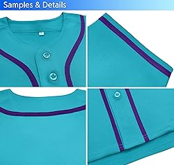 KXK Blank Baseball Jersey for Men Casual Button