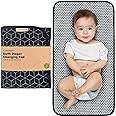 Portable Diaper Changing Pad - Waterproof Foldable Baby Changing Mat - Travel Diaper Change Mat - Lightweight Changing Pads for Baby - Baby Changer - Machine Washable (Black Geo)