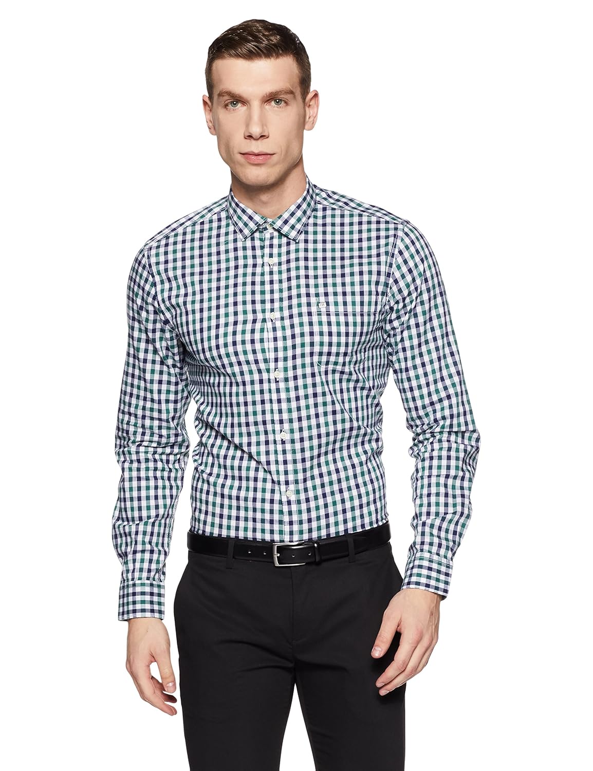 blackberrys men's checkered regular fit formal shirt