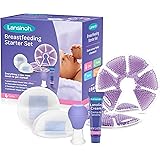 Lansinoh Breastfeeding Starter Set for Nursing Mothers, Breastfeeding Gift for Baby Showers and New Moms, Contains Nursing Es