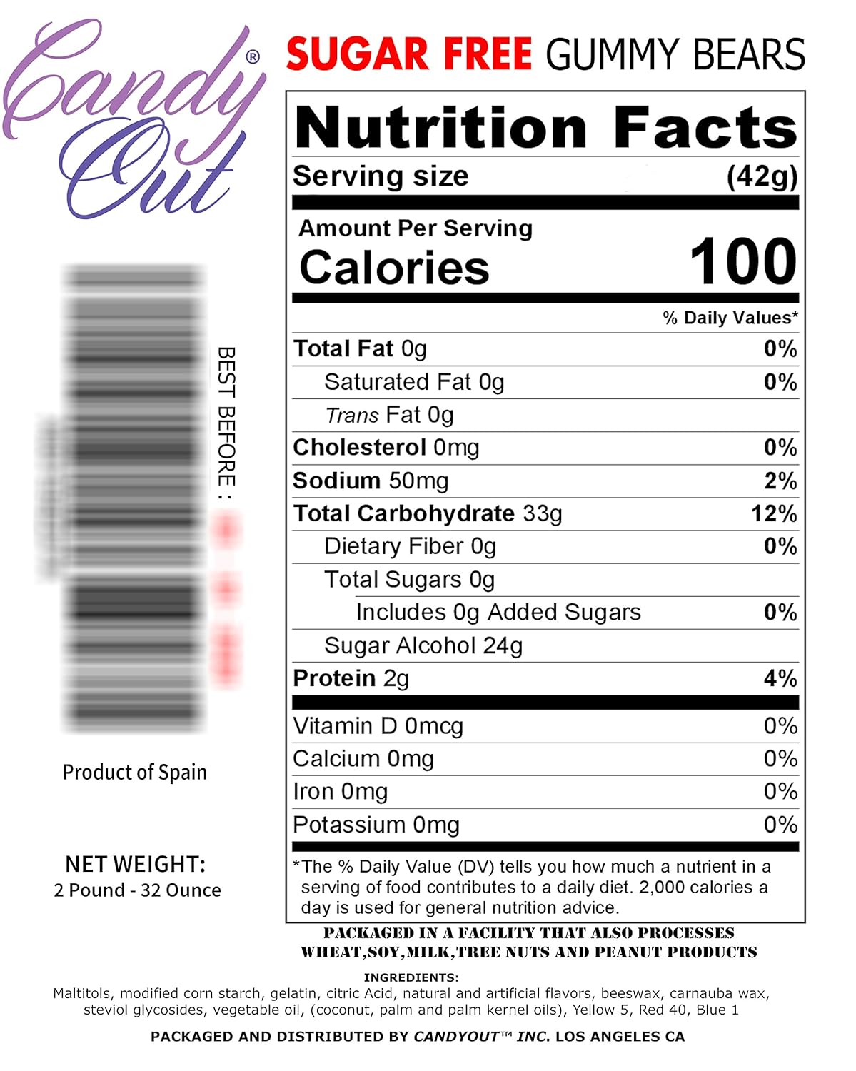 Haribo Sugarless Gummy Bears Nutrition Runners High Nutrition