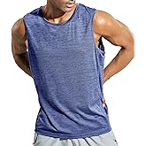 MIER Men’s Sleeveless Tank Top Dry Fit Workout Muscle Tee Shirt for Running Athletic Gym Sports Training, Moisture Wicking