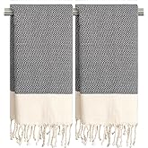 cabanana Hand Towels for Bathroom - 2-Pack,16x40 Inch-100% Cotton,Turkish Bathroom Hand Towels,Super Absorbent & Quick-Dry Soft for Bath, Kitchen, Spa, Face, Hair, Dishcloth (Quarry)